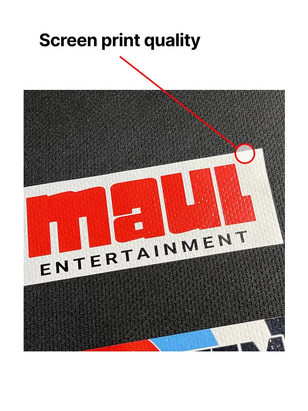 High-quality screen printed iron on transfers with bold colours and crisp finish.